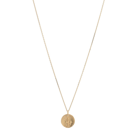 18K Yellow Gold Zodiac Virgo Pendant Necklace