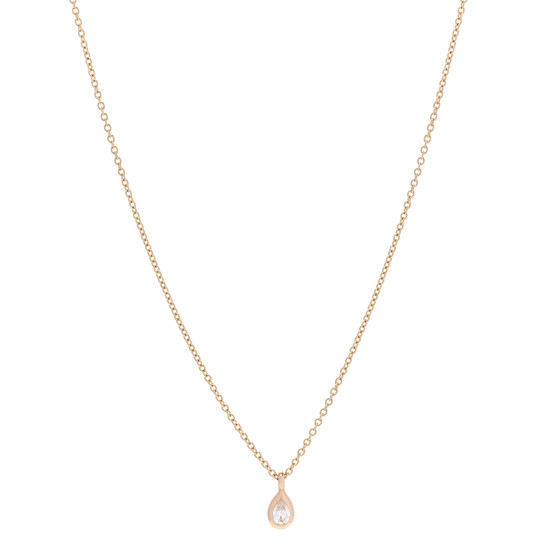 18K Yellow Gold Diamond .13ctw Elsa Peretti Diamonds by the Yard Pear Shape Necklace