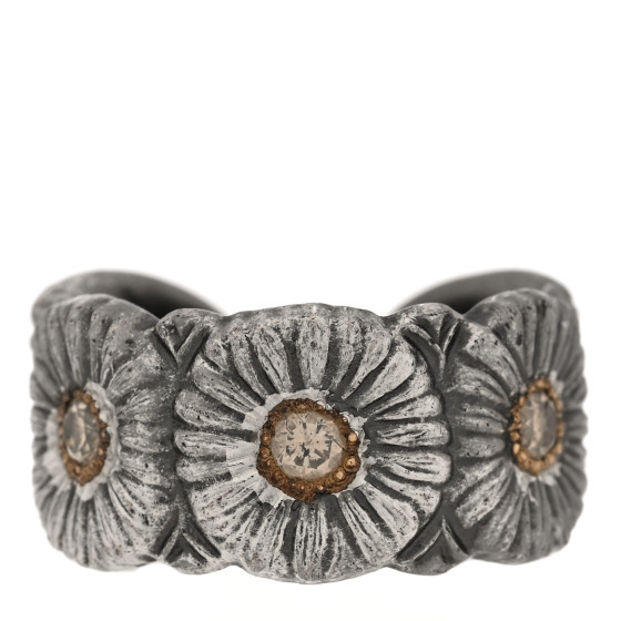 Sterling Silver Gold Vermeil Brown Diamond Blossoms Daisy Color Eternelle Ring 53 6.5