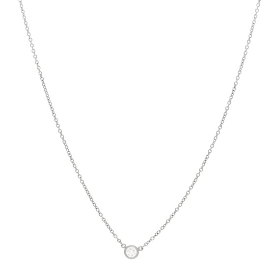 Platinum Diamond .12ct Elsa Peretti Diamonds by the Yard Pendant Necklace