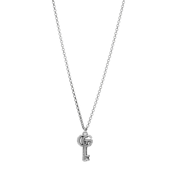 Sterling Silver Double G Key Pendant Necklace