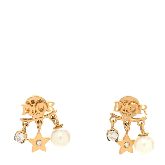 Pearl Crystal Dio(r)evolution Earrings Aged Gold
