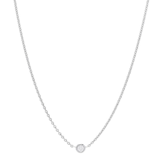 18K White Gold Diamond .10ct Diamonds By The Inch Necklace
