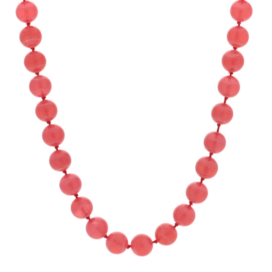 Sterling Silver Rhodochrosite 10mm Paloma Picasso Bead Necklace