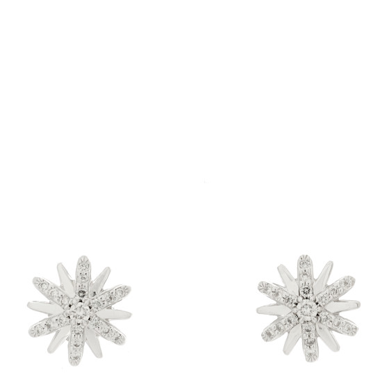 Sterling Silver Diamond 10mm Petite Starburst Earrings