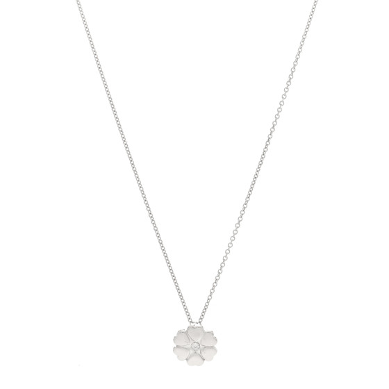 Sterling Diamond Paloma Picasso Flower Heart Pendant Necklace