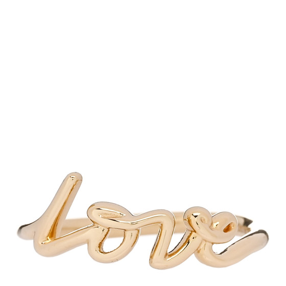 18K Yellow Gold Mini Paloma's Graffiti Love Ring 48 4.5