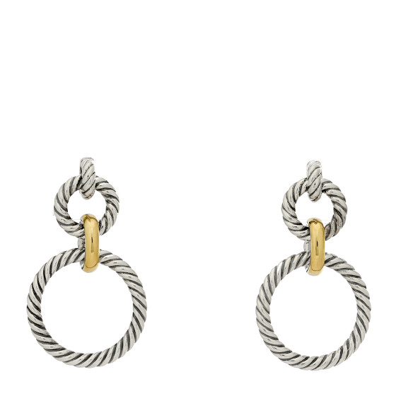 Sterling Silver 18K Yellow Gold Cable Classics Doorknocker Earrings