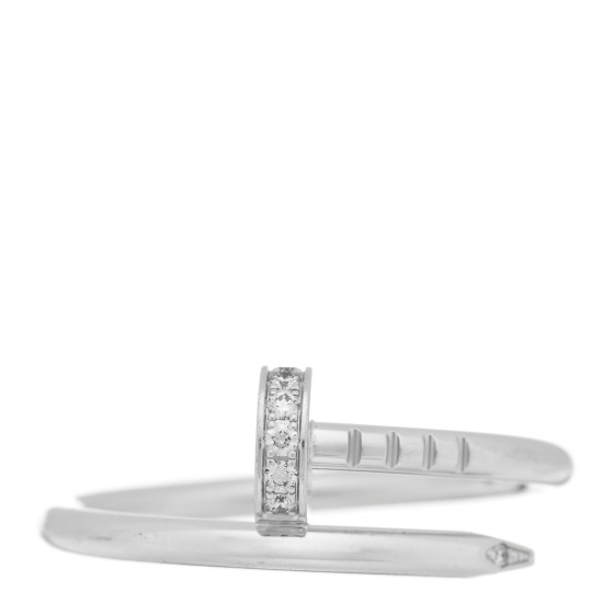 18K White Gold Diamond Small Juste Un Clou Ring 52 6