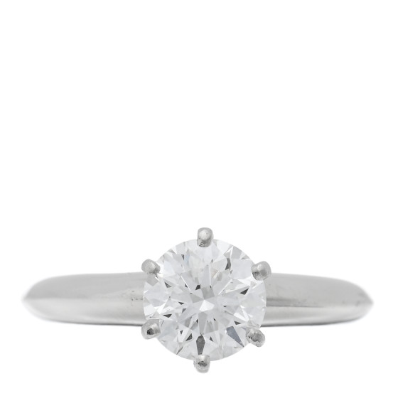 Platinum Diamond .98ct Solitaire Engagement Ring 45 3.25