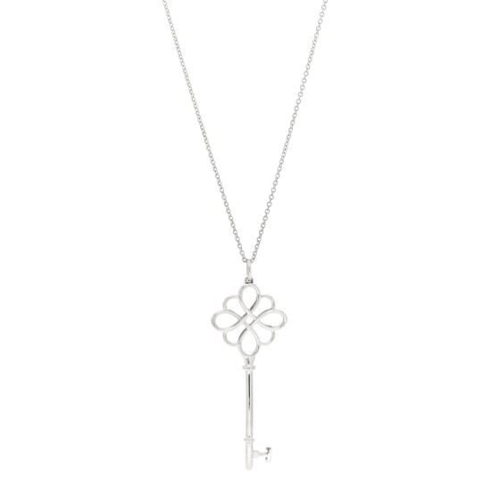Sterling Silver Knot Key Pendant Long Necklace