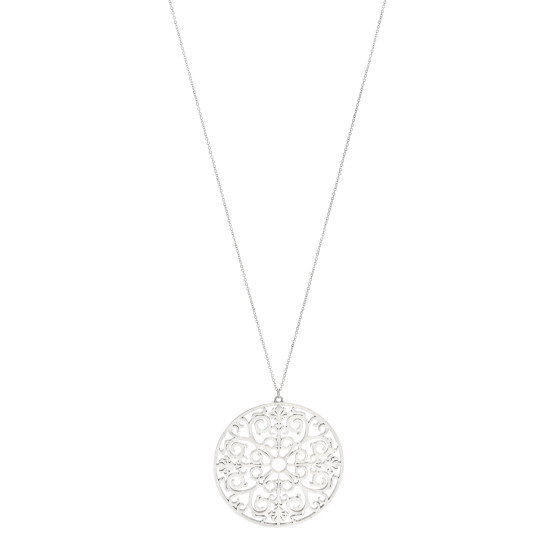 Sterling Silver Enchant Round Medallion Pendant Necklace