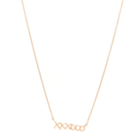 18K Rose Gold Paloma's Graffiti Love and Kisses Pendant Necklace