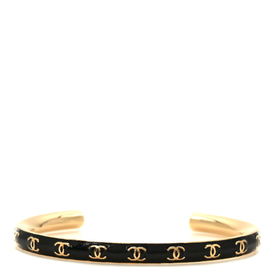 Enamel CC Bangle M Black Gold