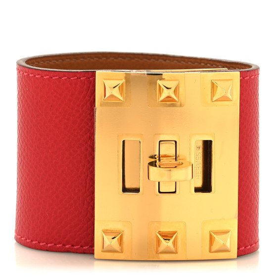 Epsom Kelly Extreme Dog Bracelet S Rouge Casaque