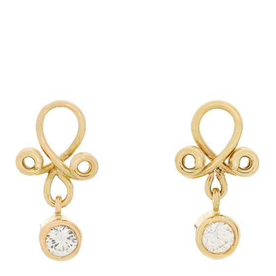 18K Yellow Gold Diamond Drop Earrings