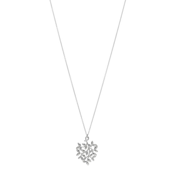 Sterling Silver Paloma Picasso Olive Leaf Heart Branch Pendant Necklace