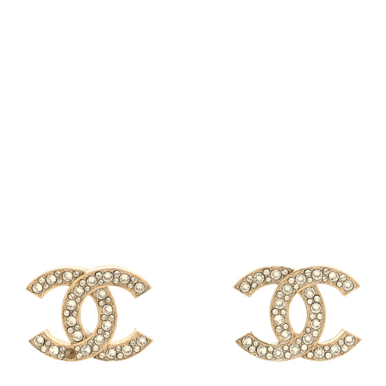 Crystal CC Earrings Light Gold