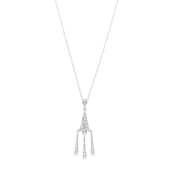 Platinum Diamond Legacy Chandelier Drop Pendant Necklace