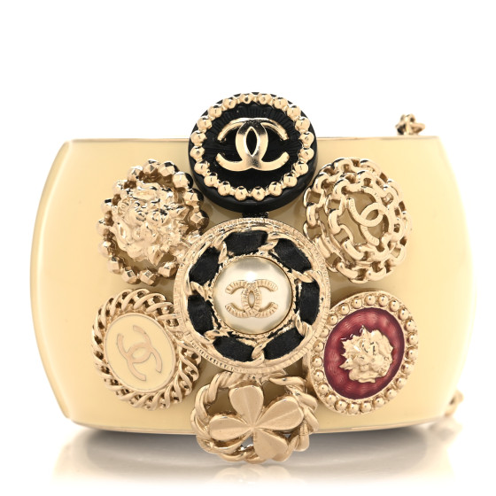 Resin Pearl Gripoix Charms CC Wide Cuff Gold