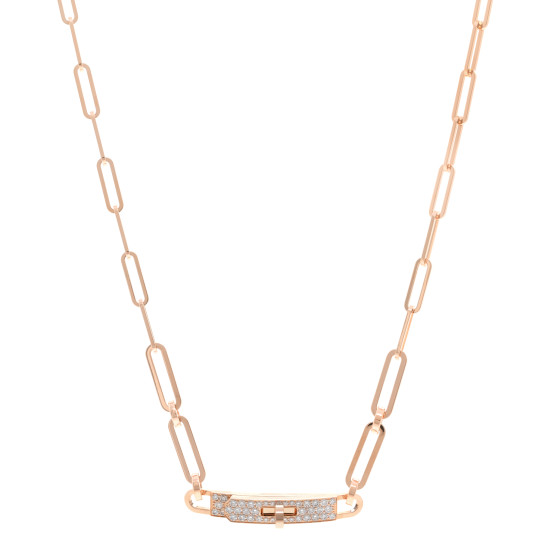 18K Rose Gold Diamond Pave Kelly Chaine Choker Necklace
