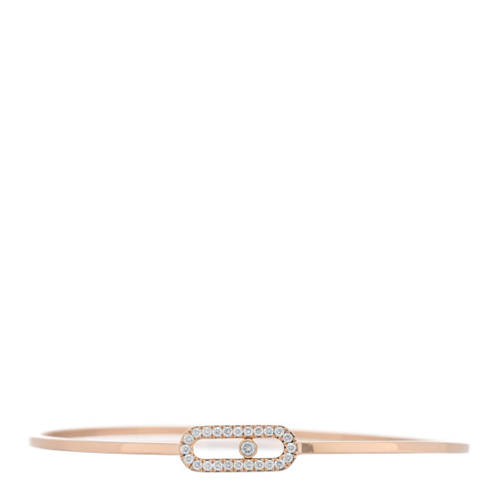18K Rose Gold Diamond Move Uno MM Pave Flex Bangle Bracelet