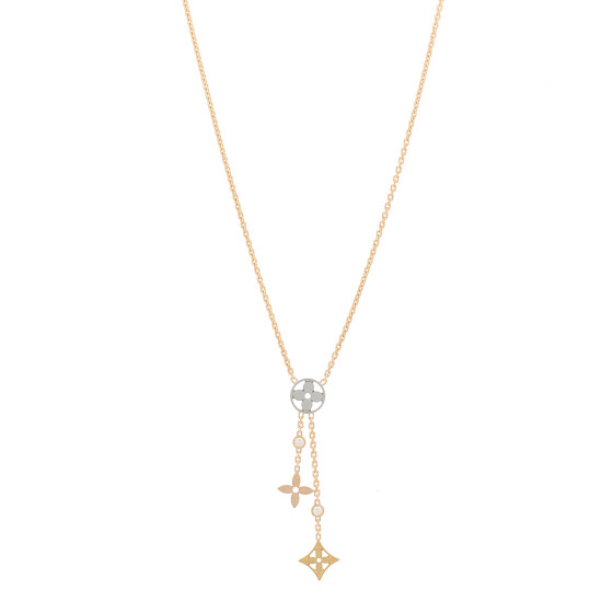 18K Yellow White Rose Gold Diamond Idylle Blossom Y Pendant Necklace