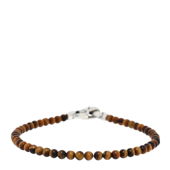 Sterling SIlver Tigers Eye 4mm Spiritual Beads Bracelet