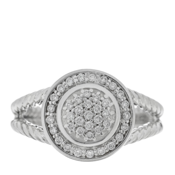 Sterling Silver Diamond 8mm Petite Cerise Pave Ring 58 8.5