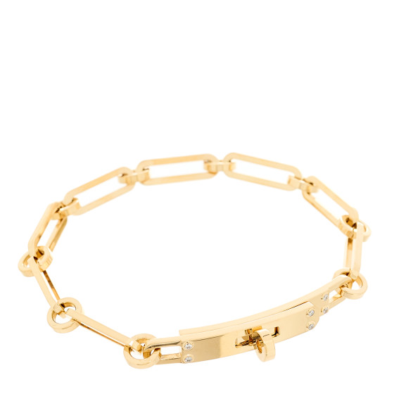 18K Yellow Gold Diamond PM Kelly Chaine Bracelet SH