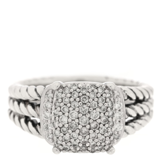 Sterling Silver Diamond 10mm Petite Wheaton Ring 51 5.75