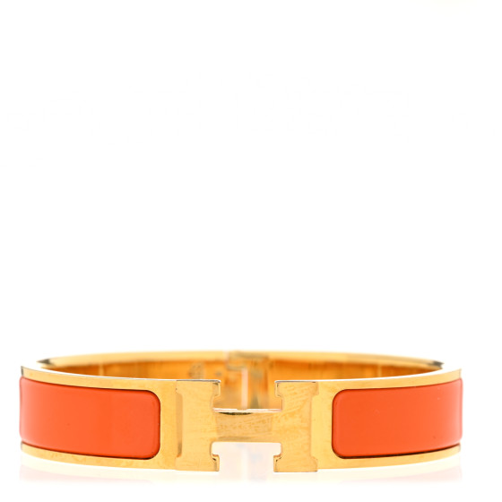 Enamel Narrow Clic Clac H Bracelet PM Orange