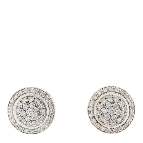 Sterling Silver Diamond 8mm Pave Cerise Earrings