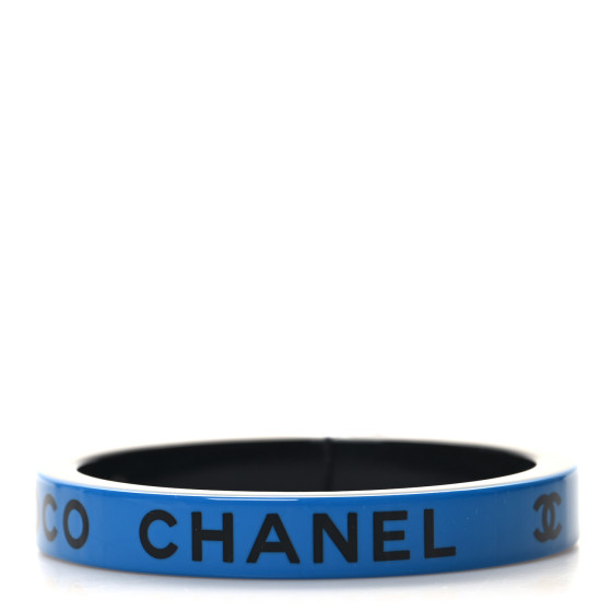 Resin Logo Bangle Bracelet Blue Black