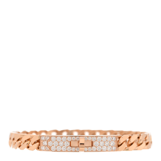 18K Rose Gold Diamond PM Kelly Gourmette Bracelet SH