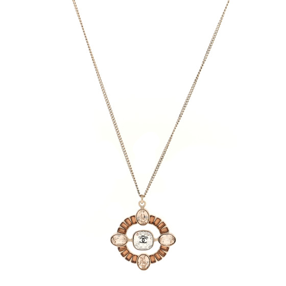 Baguette Crystal Resin CC Necklace Gold