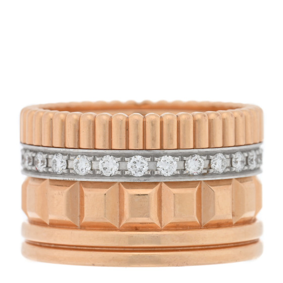 18K Rose White Gold Diamond Quatre Radiant Edition Ring 53 6.5