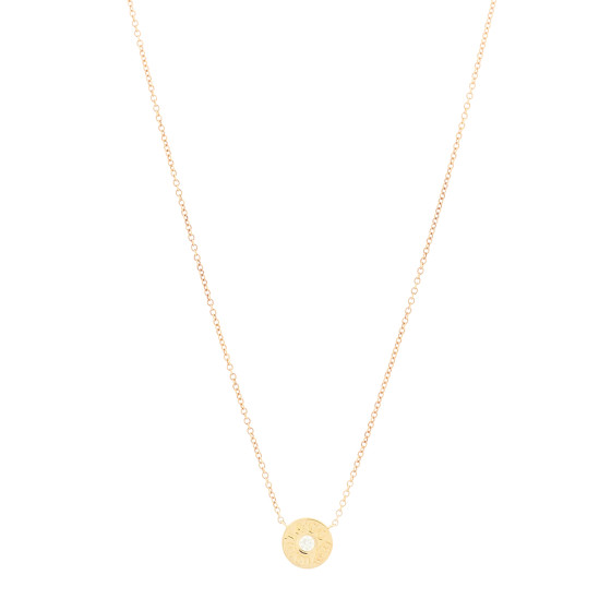 18K Yellow Gold Diamond 1837 Circle Pendant Necklace