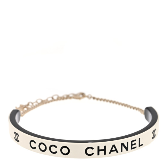 Resin Logo Choker Necklace White Black