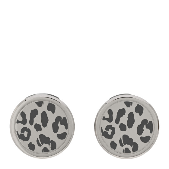 Sterling Silver Palladium Black Lacquer Panthere Cufflinks