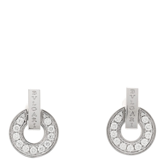 18K White Gold Diamond BVLGARI BVLGARI Openwork Earrings