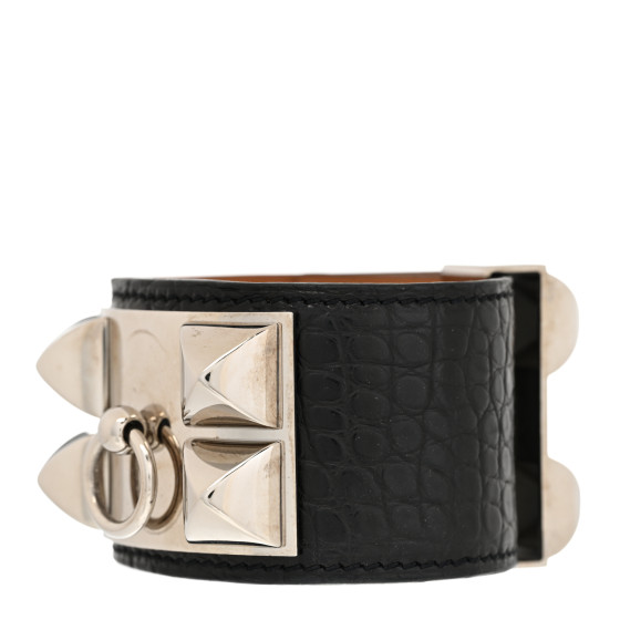 Matte Alligator Collier De Chien CDC Bracelet S Black