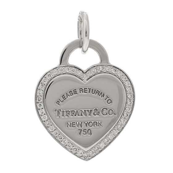18K White Gold Diamond Return To Tiffany Heart Tag Pendant