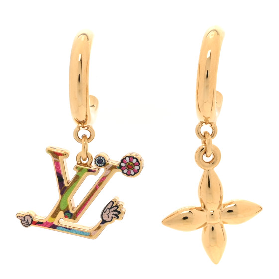 LV X TM Superflat Earrings Gold Multicolor
