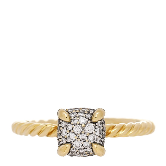 18K Yellow Gold Diamond 7mm Chatelaine Pave Ring 50 5.5