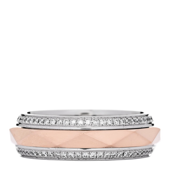 18K Rose White Gold Diamond Laurence Graff Signature Spinner Band Ring 50 5.25