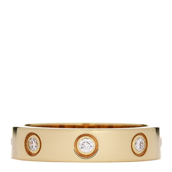 18K Yellow Gold 8 Diamond 4mm LOVE Wedding Band Ring 49 5
