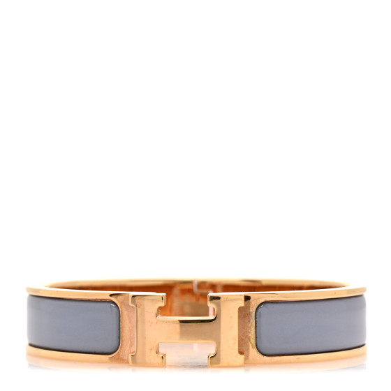 Enamel Narrow Clic Clac H Bracelet PM Gris Orage