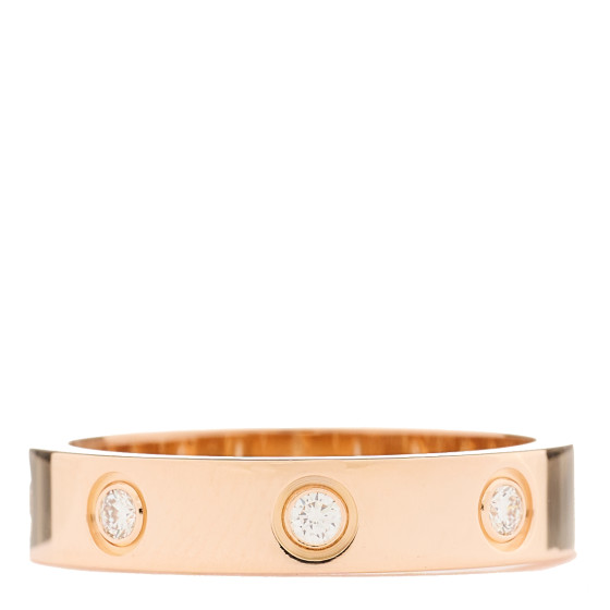 18K Pink Gold 8 Diamond 4mm LOVE Wedding Band Ring 51 5.75