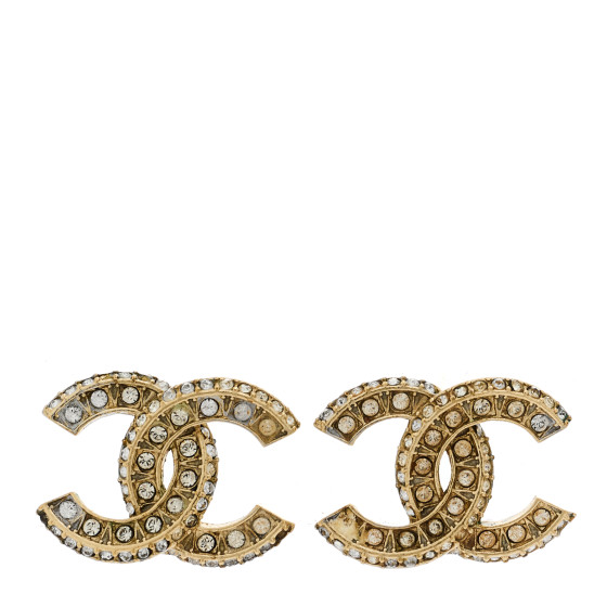 Crystal Timeless CC Earrings Light Gold